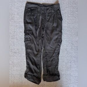 MARCS Tie-Up Cargo Pants with Pockets in Khaki Green